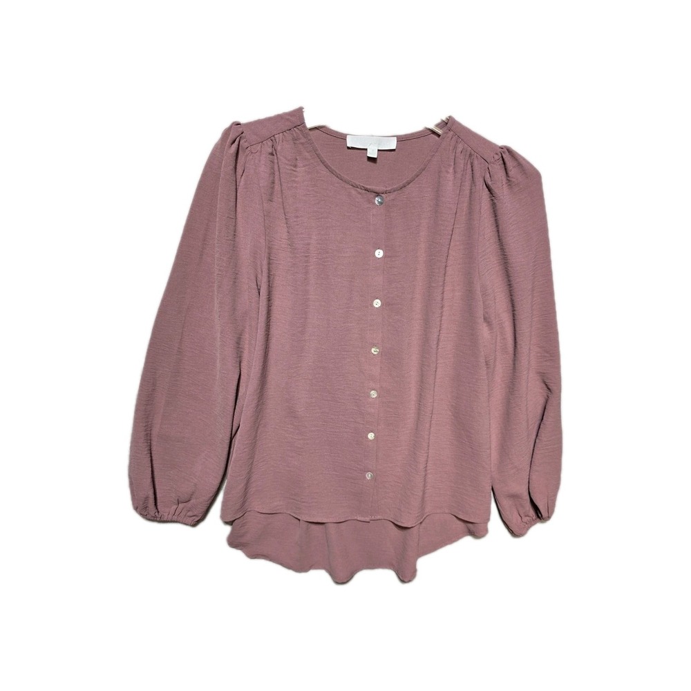 Adyson Parker Women's Blouse Small Pink Button Up
